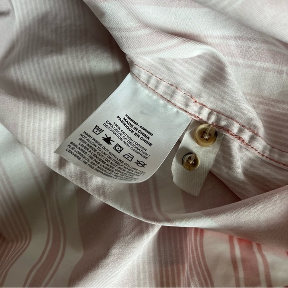 NIKE x SUPREME sz M Long Sleeve Button Down Shirt Red White Striped - Picture 7 of 9